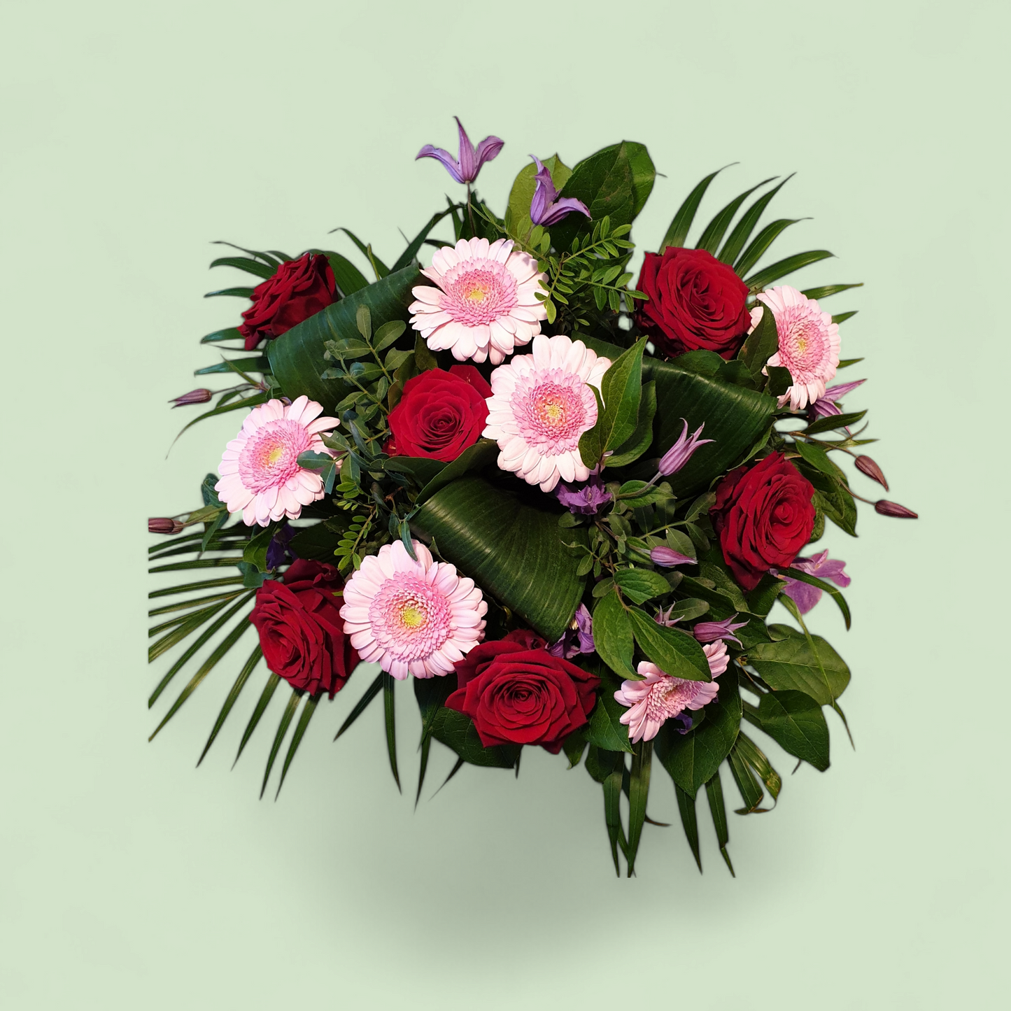 Boeket Rode Rozen & Roze Gerbera’s – Liefde en Vrolijkheid in Één Cadeau