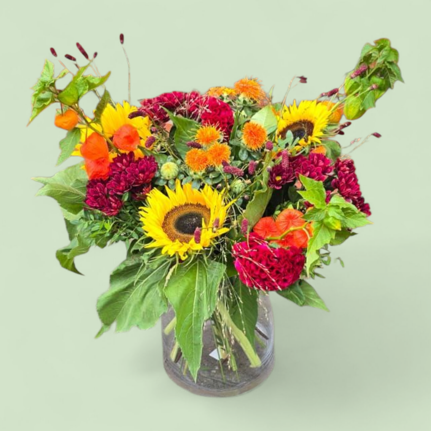 Klassiek herfstboeket “Zonnige Herfst” – met zonnebloemen