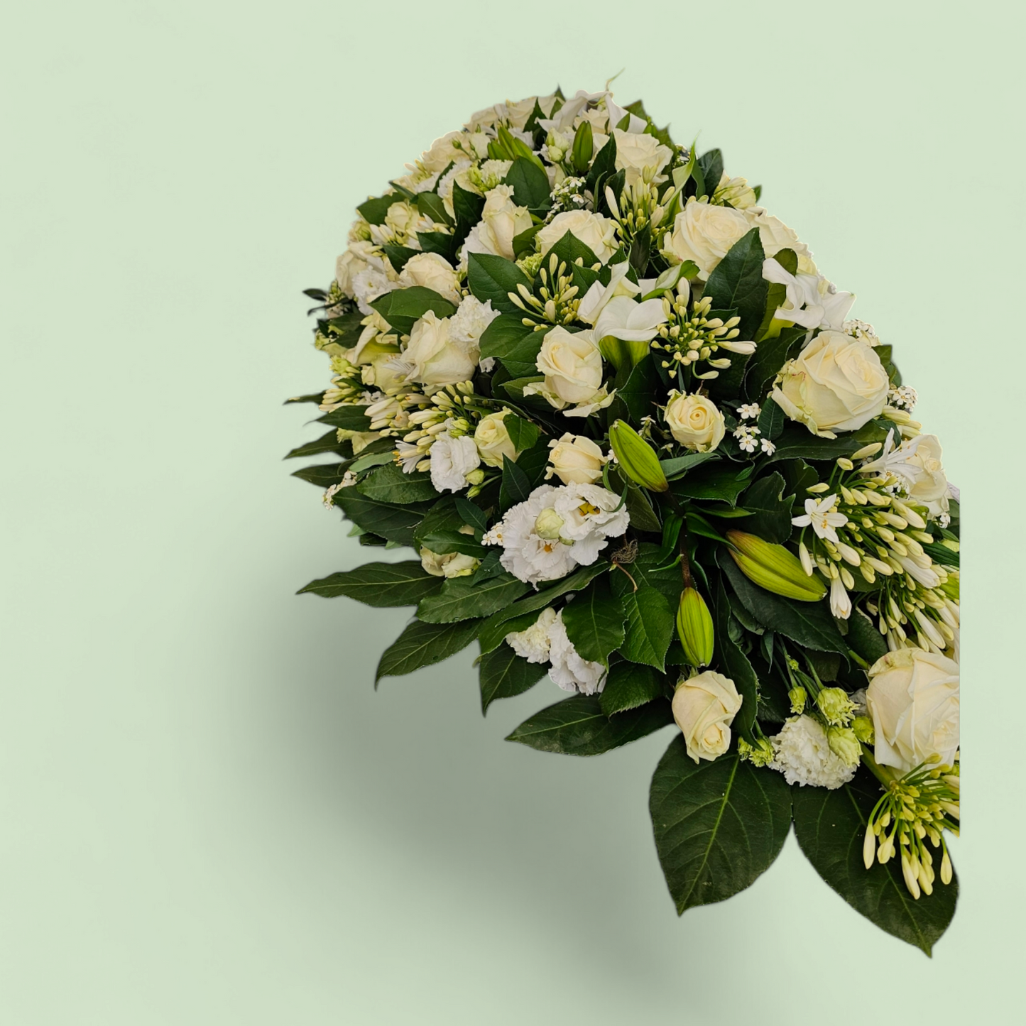 kistbedekker wit met lishianthus