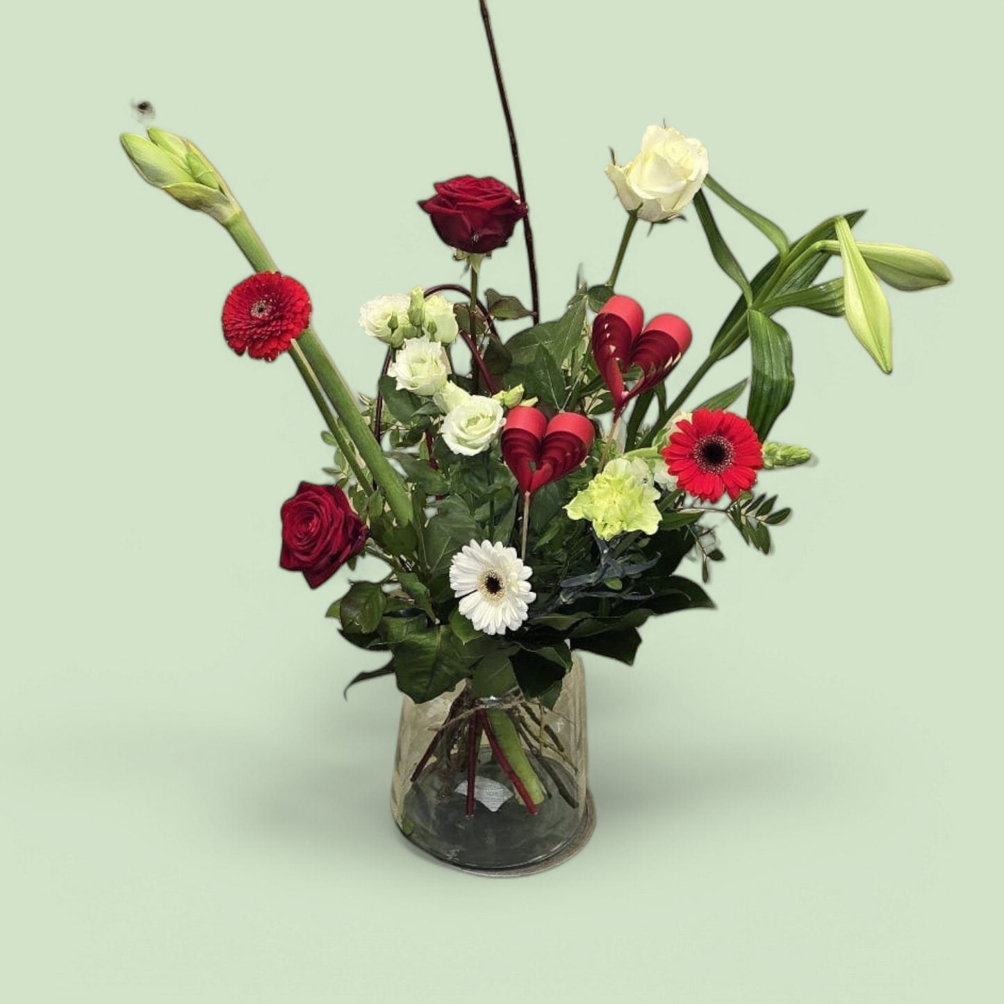 Romantisch Rood-Wit valentijns Plukboeket – Tijdloze Liefde in Bloemen